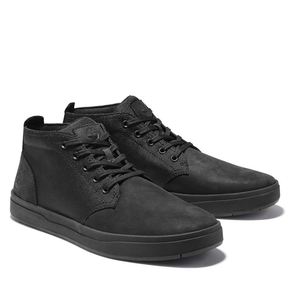 Timberland Chukka Μποτακια Ανδρικα Μαυρα - Davis Square Mixed-Media - Greece 4560918-FR